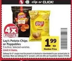 Safeway Lay's Potato Chips or Poppables offer