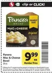 Safeway Panera Mac & Cheese Bowl offer