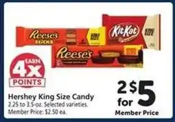 Safeway Hershey King Size Candy offer