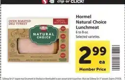 Safeway Hormel Natural Choice Lunchmeat offer