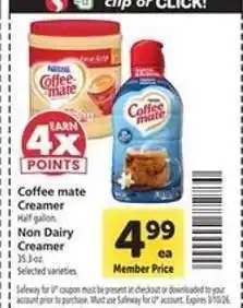 Safeway Coffee mate Creamer offer