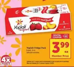 Safeway Yoplait Fridge Pack offer