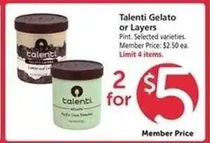 Talenti Gelato or Layers