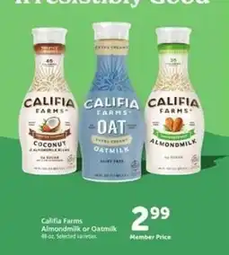 Safeway Califia Farms Almondmilk, or Oatmilk offer