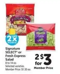 Safeway Signature SELECT or Fresh Express Salad offer