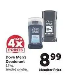 Safeway Dove Men's Deodorant offer