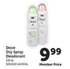 Safeway Dove Dry Spray Deodorant offer
