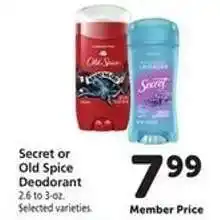 Safeway Secret or Old Spice Deodorant offer