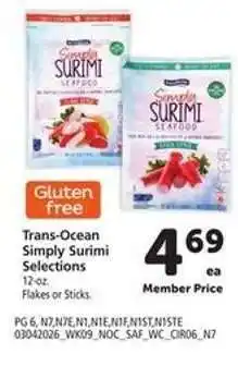 Safeway Trans Ocean Simply Surimi Selections offer