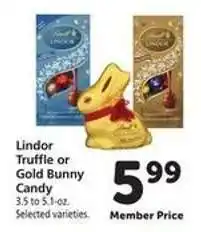 Safeway Lindor Truffle or Gold Bunny Candy offer