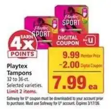 Safeway Playtex Tampons offer