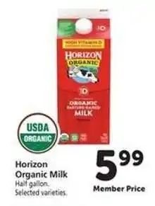 Safeway Horizon Organic Milk offer