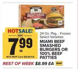 Food Lion Miami Beef Smashed Burgers or 100% Beef Patties offer
