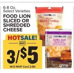 Food Lion FOOD LION SLICED OR SHREDDED CHEESE offer