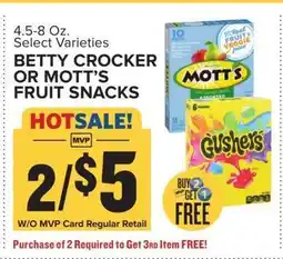 Food Lion Betty Crocker or Mott's Fruit Snacks offer