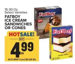 Food Lion FatBoy Ice Cream Sandwiches or Cones offer