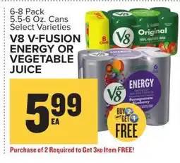 Food Lion V8 V-Fusion +Energy or Vegetable Juice offer