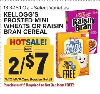 Food Lion Kellogg's Frosted Mini Wheats or Raisin Bran Cereal offer