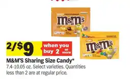 Meijer M&M's Sharing Size Candy offer
