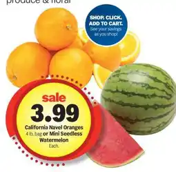 Meijer California Navel Oranges or Mini Seedless Watermelon offer