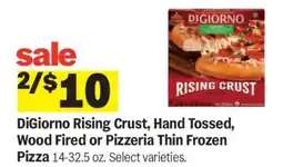Meijer DiGiorno Rising Crust, Hand Tossed, Wood Fired or Pizzeria Thin Frozen Pizza offer