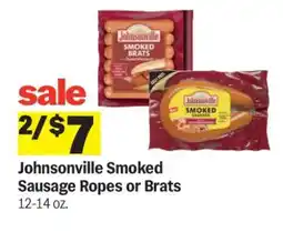 Meijer Johnsonville Smoked Sausage Ropes or Brats offer