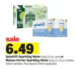 Meijer Spindrift Sparkling Water or Maison Perrier Sparkling Water offer