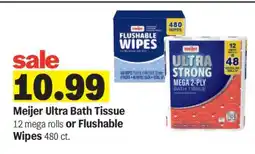 Meijer Meijer Ultra Bath Tissue or Flushable Wipes offer