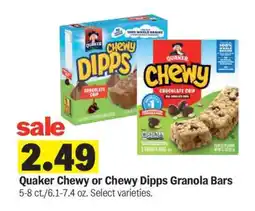 Meijer Quaker Chewy or Chewy Dipps Granola Bars offer