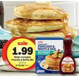 Meijer Meijer Complete Pancake & Waffle Mix or Syrup offer