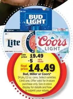 Meijer Bud, Miller or Coors offer