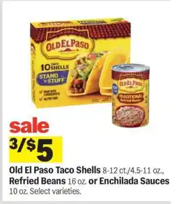 Meijer Old El Paso Taco Shells, Refried Beans or Enchilada Sauces offer