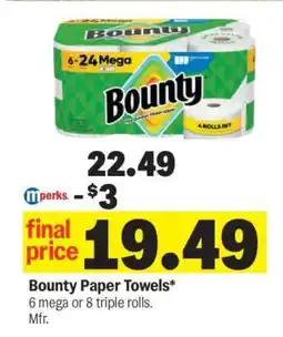 Meijer Bounty Paper Towels offer