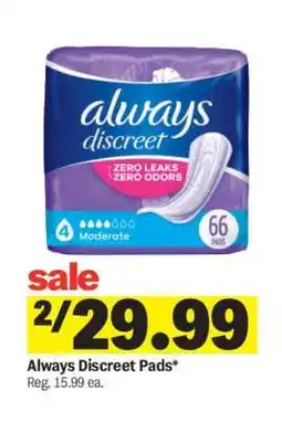 Meijer Always Discreet Pads offer