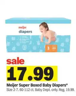 Meijer Meijer Super Boxed Baby Diapers offer