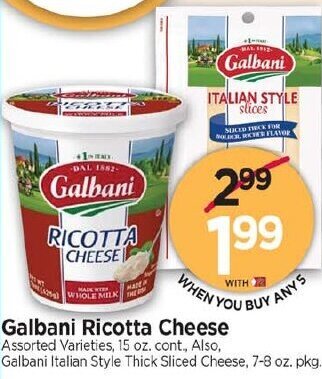 Tops Galbani Ricotta Cheese offer