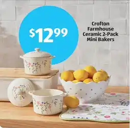 Aldi Crofton Farmhouse Ceramic 2-Pack Mini Bakers offer