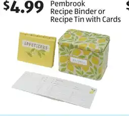 Aldi Pembrook Recipe Binder or Recipe Tin offer