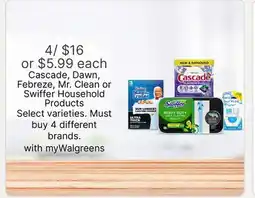Walgreens Cascade, Dawn, Febreze, Mr. Clean or Swiffer Household Products offer