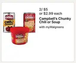 Walgreens Campbell's Chunky Chili or Soup offer