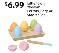 Aldi Little Town Wooden Carrots, Eggs or Stacker Set offer