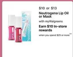 Walgreens Neutrogena Lip Oil or Mask offer