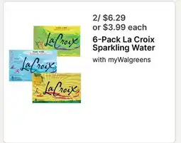 Walgreens 6-Pack La Croix Sparkling Water offer