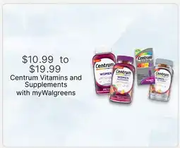 Walgreens Centrum Vitamins and Supplements offer