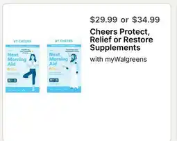 Walgreens Cheers Protect, Relief or Restore Supplements offer
