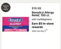 Walgreens Benadryl Allergy Relief, 100 ct offer