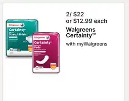 Walgreens Walgreens Certainty offer