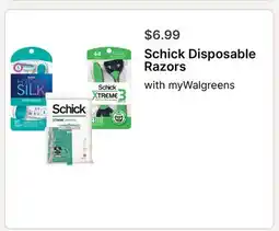 Walgreens Schick Disposable Razors offer
