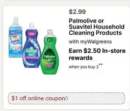 Walgreens Palmolive or Suavitel Household Cleaning Products offer