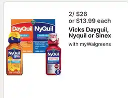 Walgreens Vicks Dayquil, Nyquil or Sinex offer